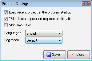 Program's settings